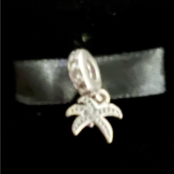 Sterling Silver 925 Pandora Palm Tree Charm Pave & CZ Accents. Preowned/Damaged. - Picture 3 of 5